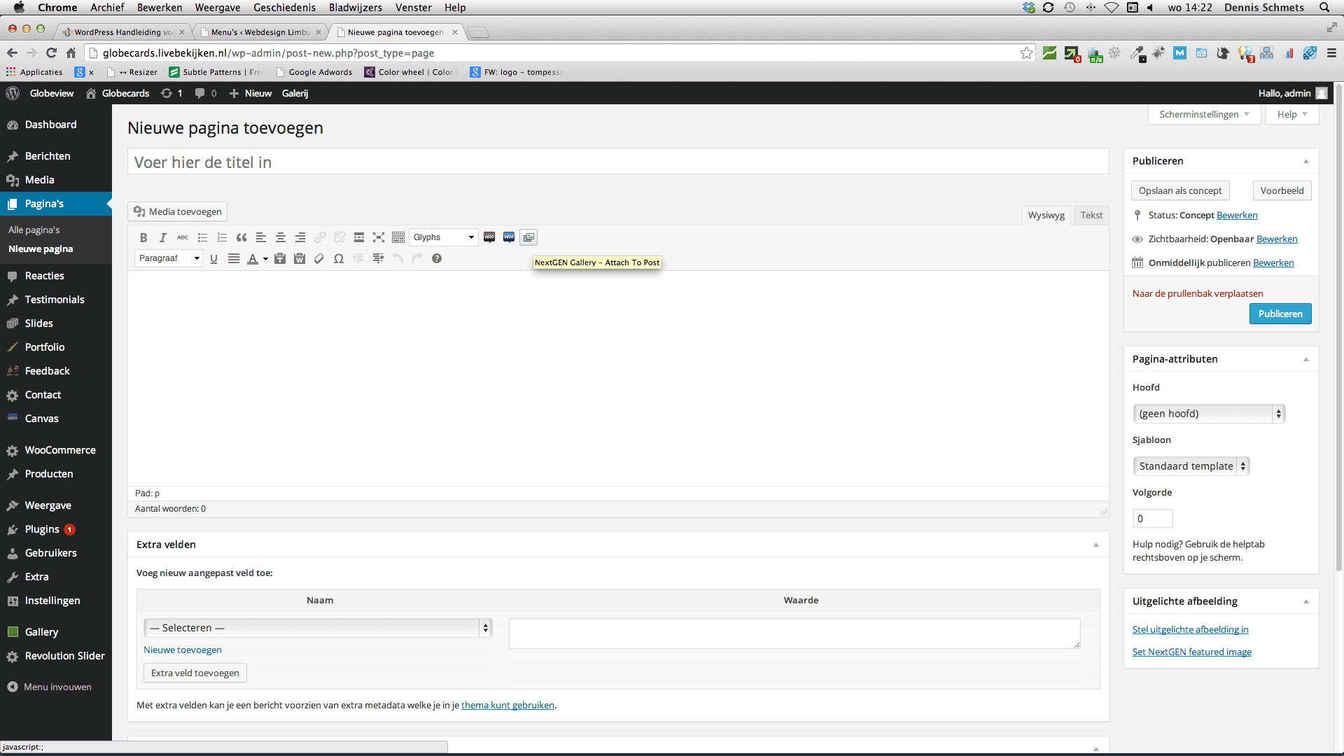 next gen gallary koppelen