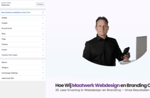 website met wordpress maken via customizer in WP
